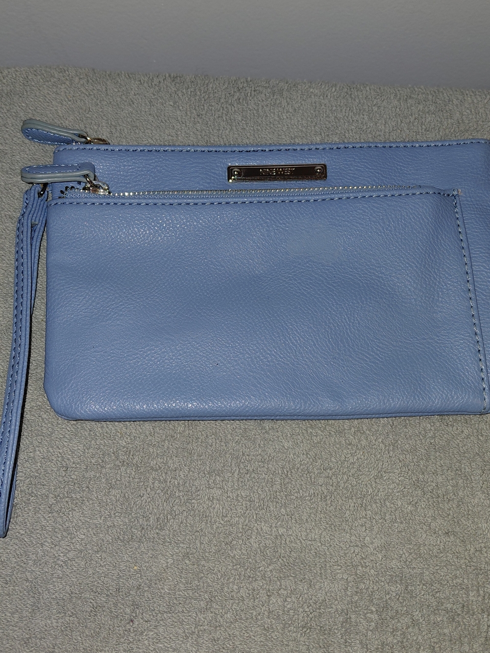 Nine West Light Blue Double-Zip Wristlet Clutch